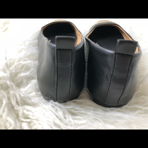 J Crew Black With Gold Toe Ballet Flats Size 7.5 - Picture 6 of 6